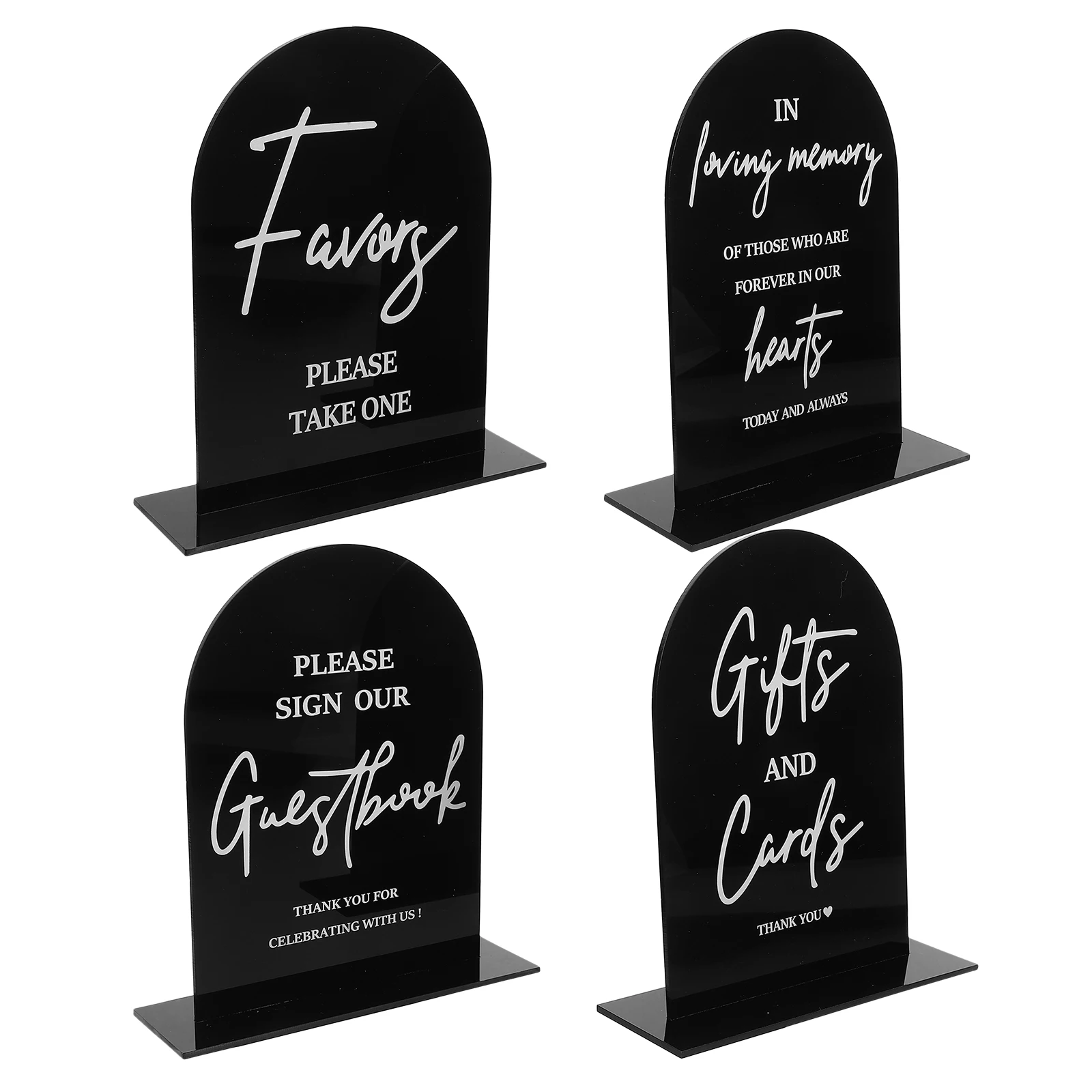 

4 Pcs Gift Signs Reception Supplies Table For Party Wedding Decorations Banquets Grace