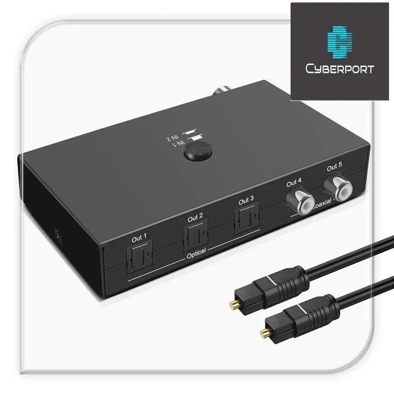 Pengiriman 24 Jam Pengalih Optik Pemisah Audio Digital Optik Pemisah Audio Optik Digital 2 In 4 Keluar