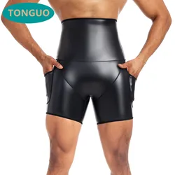 Shorts de Paty de cintura alta para homens, shorts esportivos de ginástica, calças de treino de corrida fitness, novo