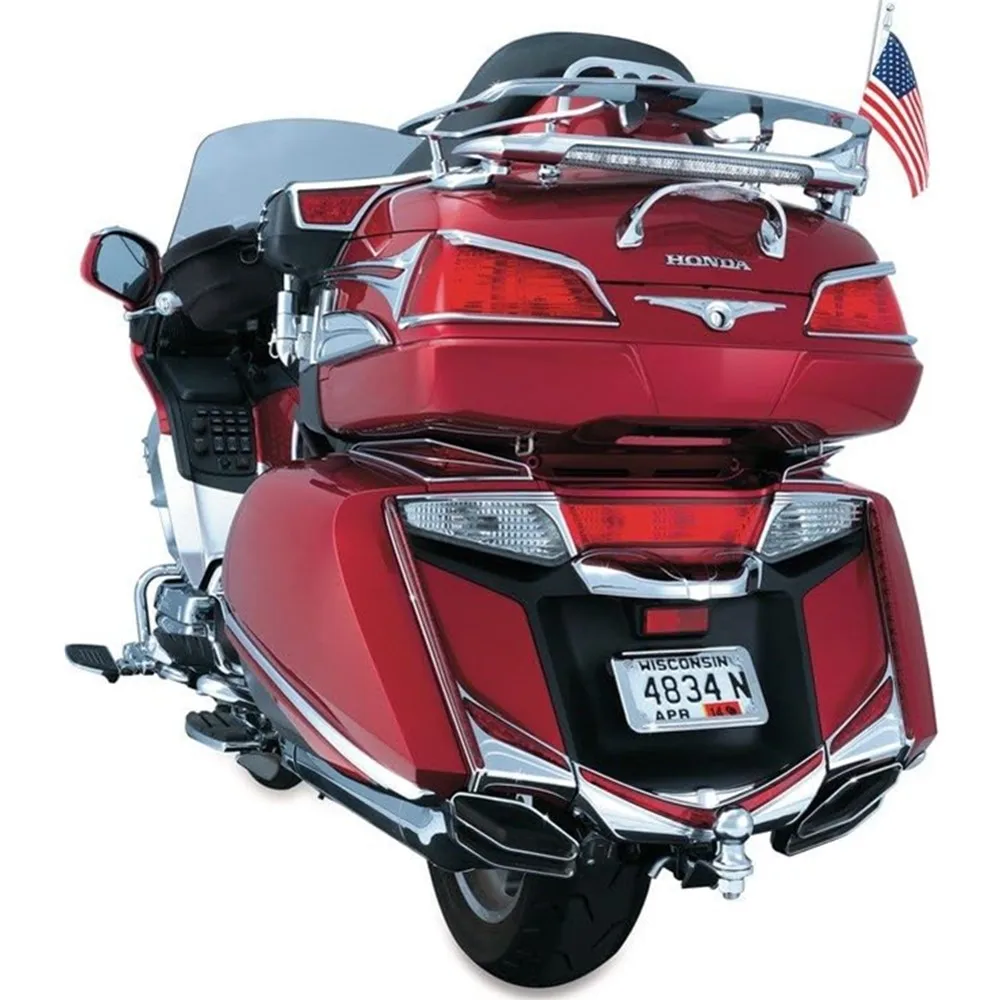 Motorcycle ABS Chrome Fairing Trunk Key Hole Trim Rear Tail Lock Cover For Honda Goldwing GL1800 2001-2017 (Except F6B)
