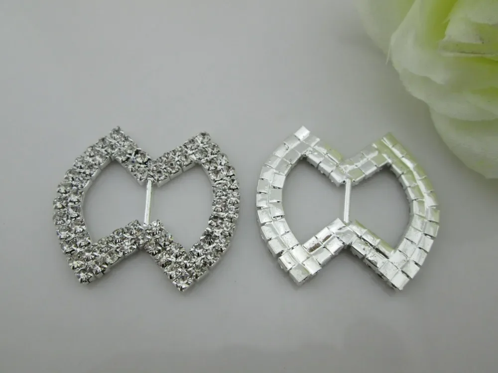 10pcs rhinestone buckle in silver plated for wedding invirtation card 10mm