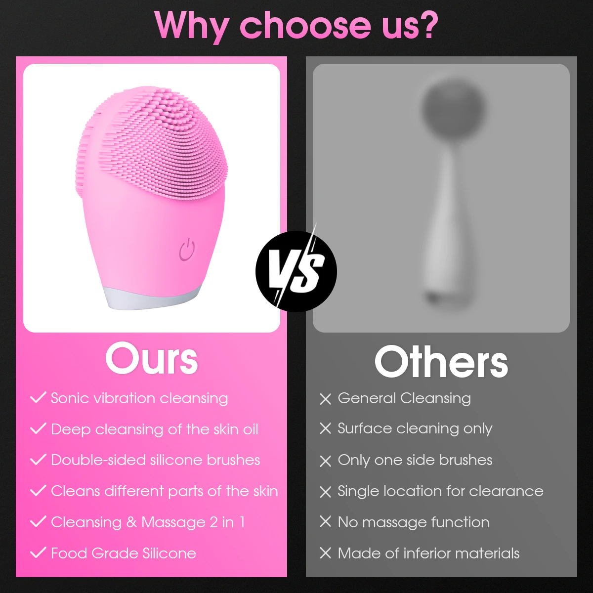 ไฟฟ้าซิลิโคนทําความสะอาดผิวหน้านวด Skincare เครื่องมือนวดความงามเครื่องทําความสะอาดรูขุมขนบนใบหน้าแปรงขนนุ่ม Exfoli