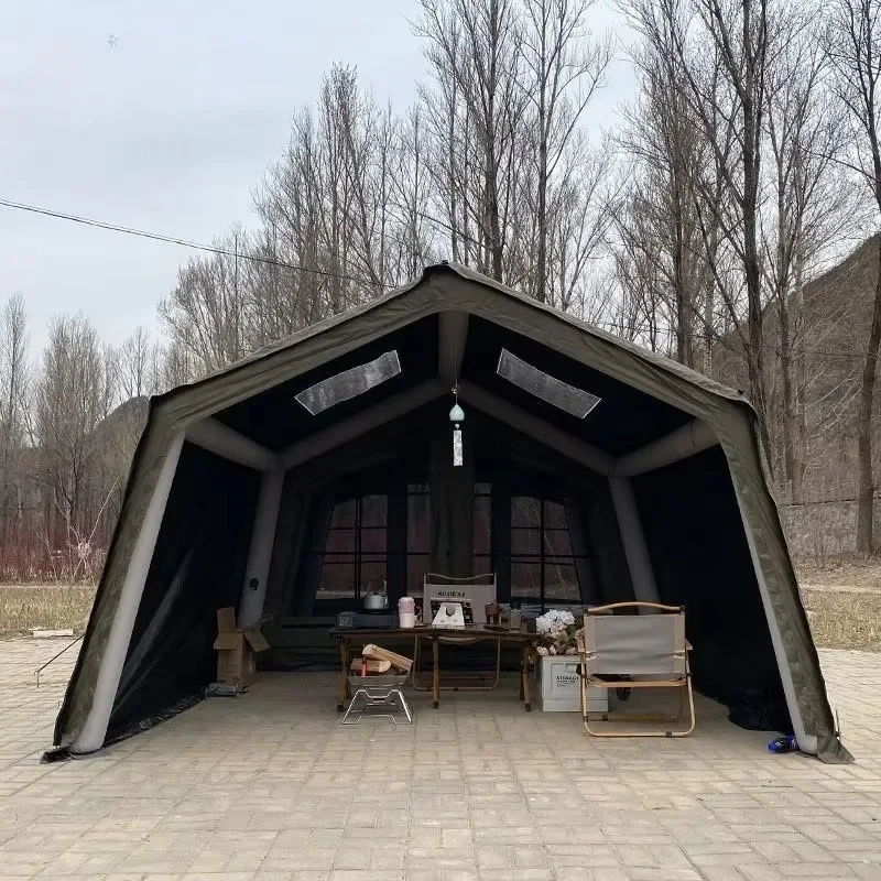 Inflatable Oxford Tent 320x280x220cm 3000mm Waterproof Portable 4-Season 2-Min Setup 800W Pump 6-8 Person Outdoor Camping
