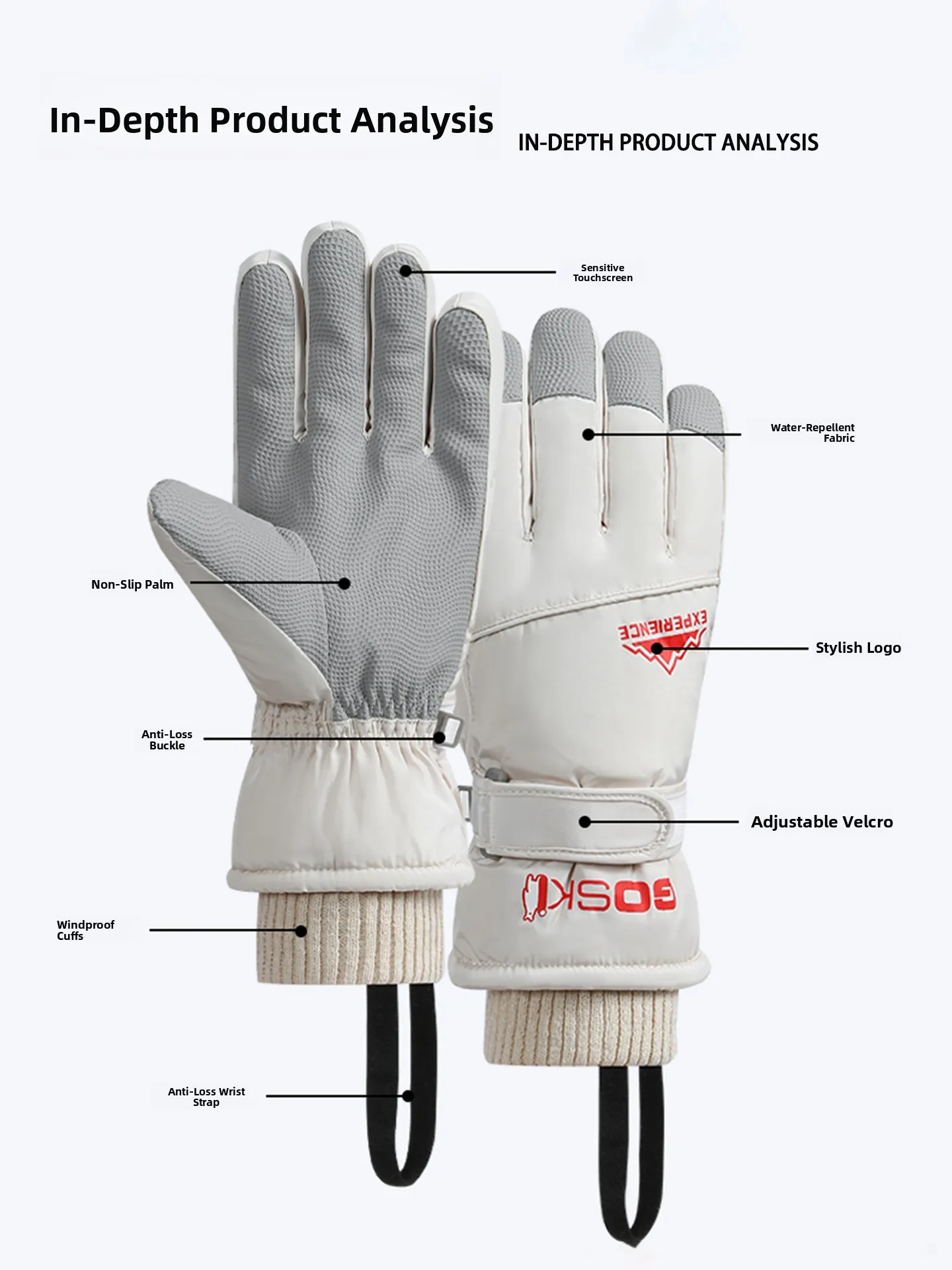 Thickened Fleece Winter Skiing Gloves Waterproof Touchscreen Cycling  Vehicle Windproof Coldproof Warm Gloves Unisex