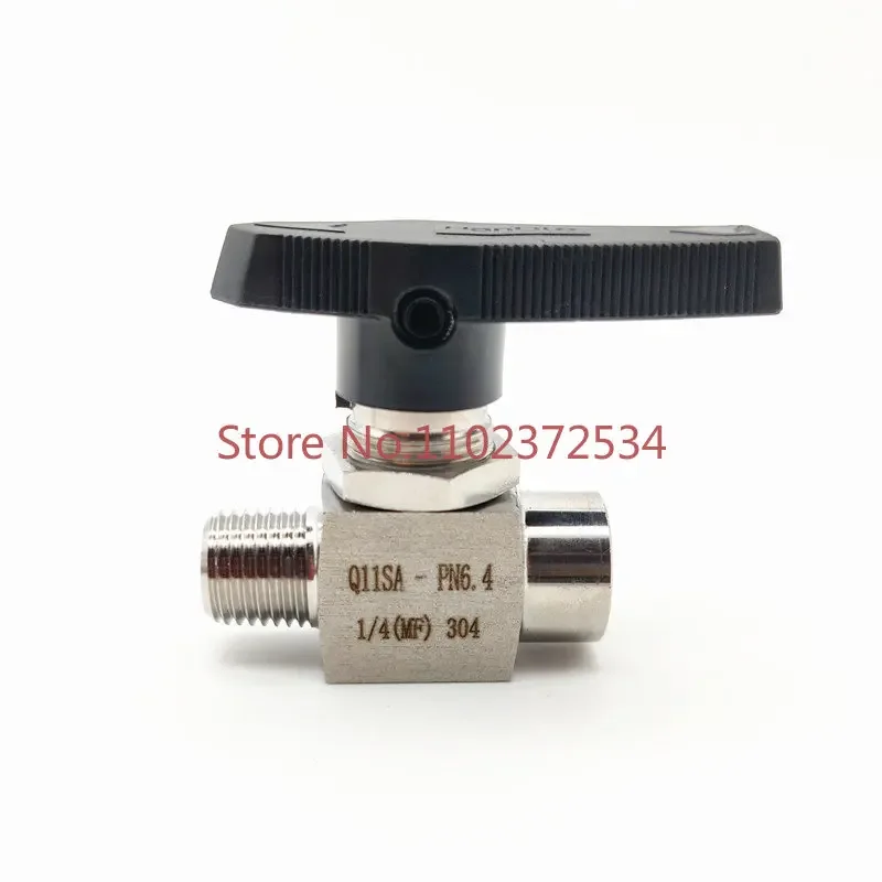 Customized 304 stainless steel internal and external thread 2 split plate ball valve Q11SA thread instrument on-off valve 1/4