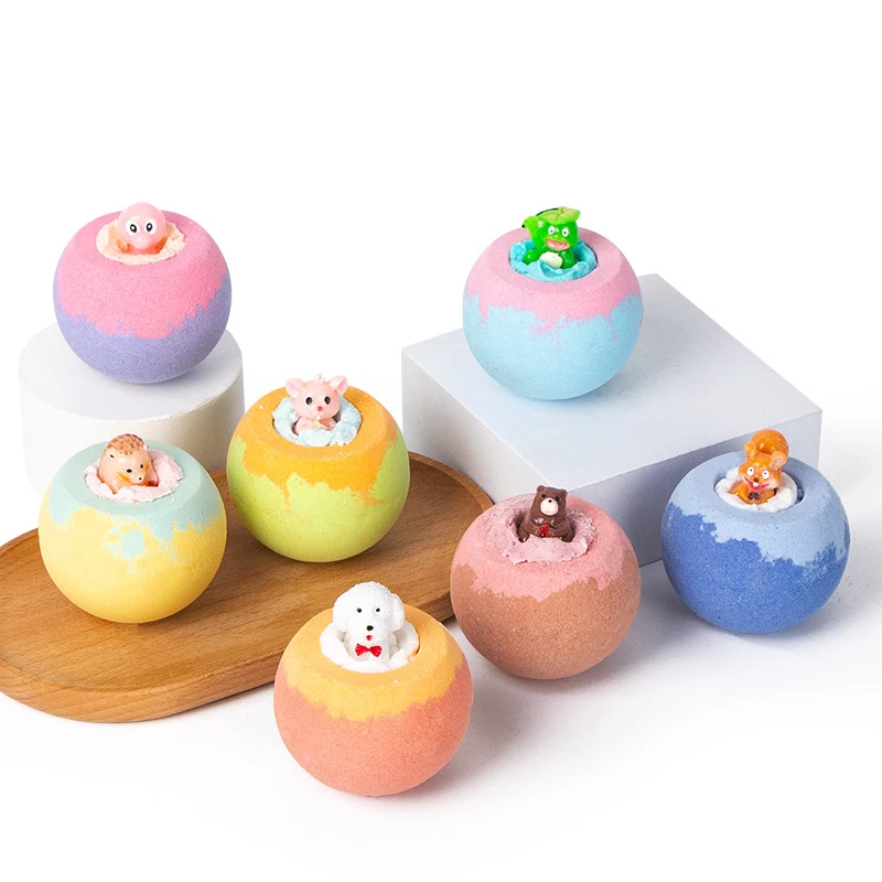 Dentro Surprise Bubble Bath Fizzies com óleo essencial vegano, brinquedos spa para crianças, 1pc