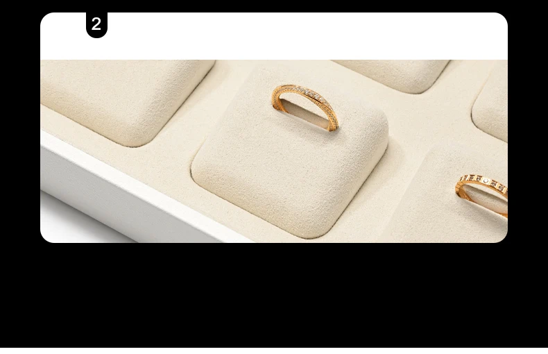 Oirlv Mikrofaser Schmuck-Präsentationstablett PU-Leder Ring Ohrringe Halskette Aufbewahrungs-Organizer Platte für Ladentheke und Heimdekoration – Detail 11