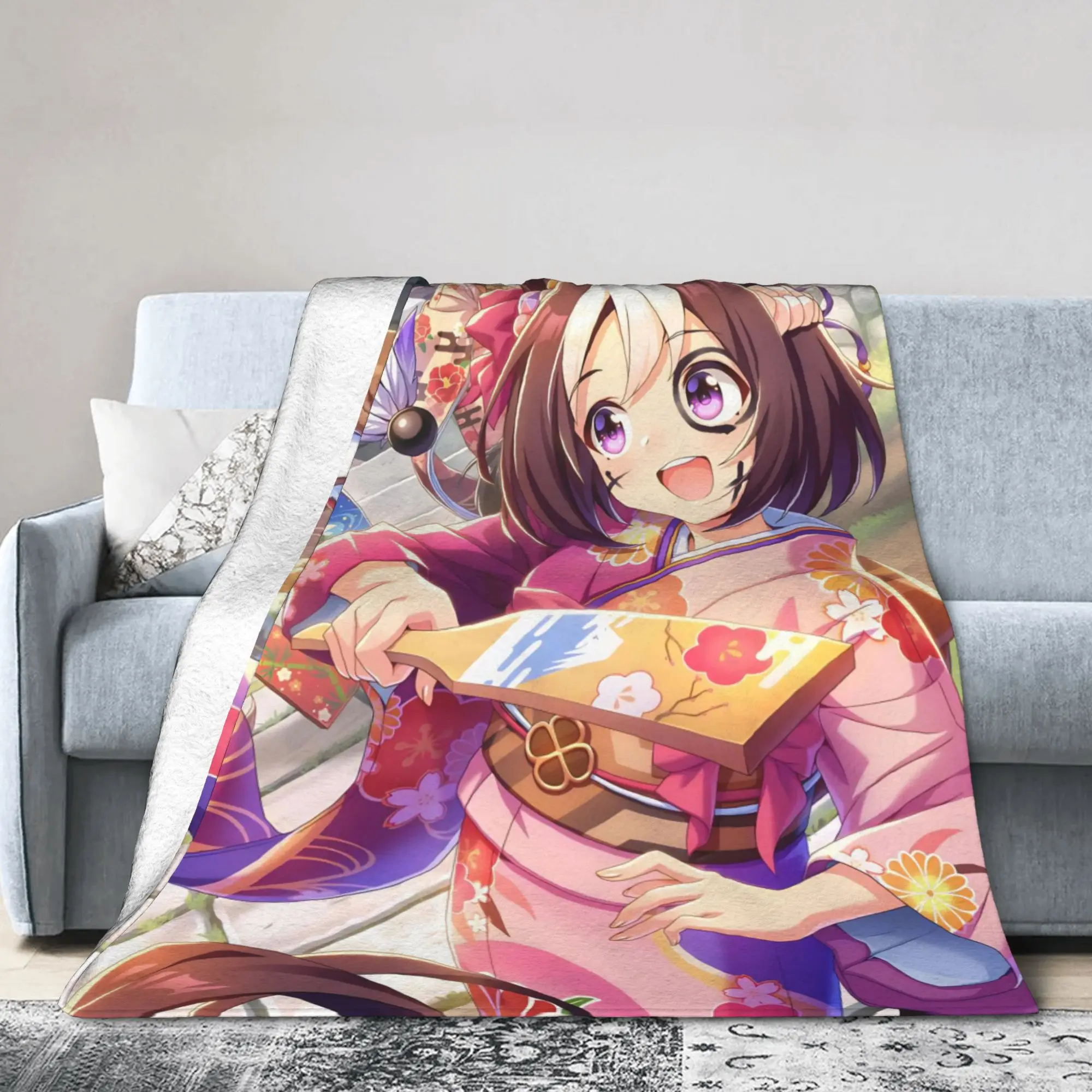 Special Week Uma Musume Pretty Derby Fleece Throw Blanket  Blanket for Sofa Car Super Warm Bedding Throws