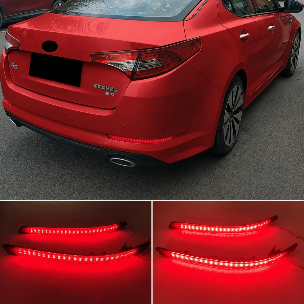 

1 Set LED Rear Bumper Reflector Light For Kia Optima K5 2011 2012 2013 Rear Brake Light Tail Stop lamp Car Accessories