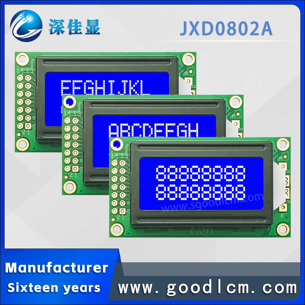 Imagem -03 - Módulo Lcd de Luz de Fundo de Alto Brilho Baixo Consumo de Energia Tela Pequena Malha de Gráfico Jxd0802a Exibição de Alto Brilho tipo de Caractere