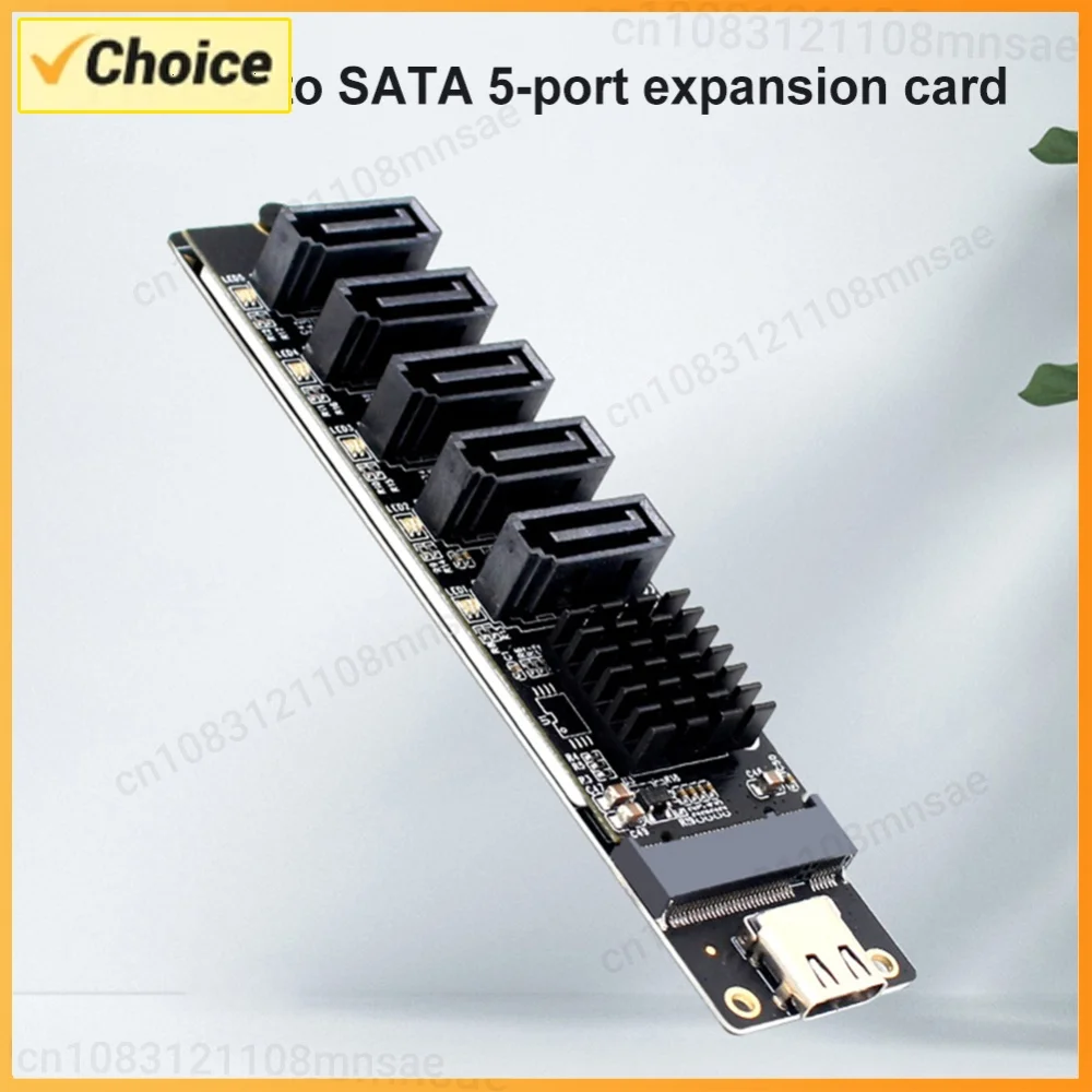 Type C To 5-Port SATA 3.0 Adapter Card 6Gbps JM575+JMS580 Chip Type C To 5-Ch SATA 3.0 Expander Plug and Play Riser Card for PC