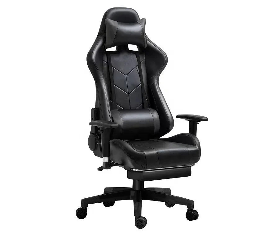 YYHCNext Level Recliner Sofa Executive Office Chair With Lumbar Massage Full Black Racing Gaming Chair With Leg Support