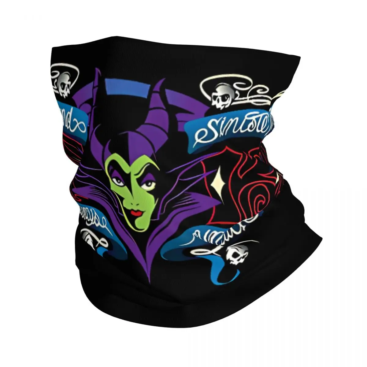 Amazing Motocross Bandana Neck Gaiter Printed maleficent mistress of evil Face Mask Balaclava Cycling Unisex Adult Breathable