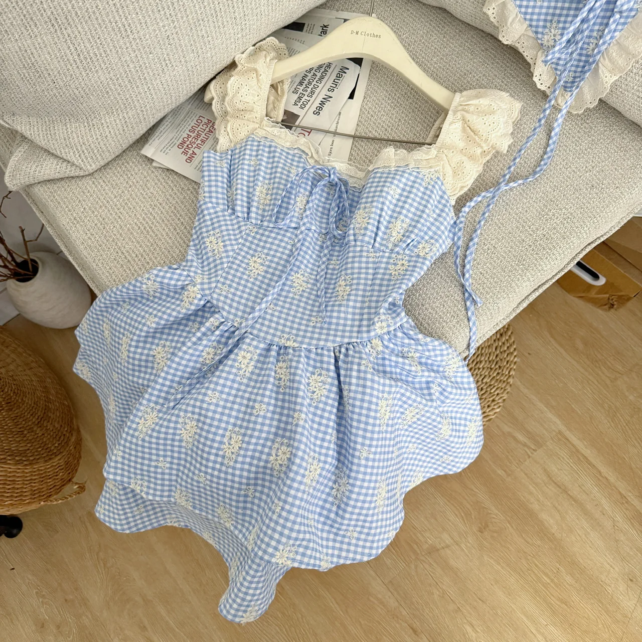 Vestido Vintage francés dulce para mujer, minivestido ajustado de encaje Kawaii con mangas voladoras, Hada elegante Harajuku Y2k, trajes elegantes de verano