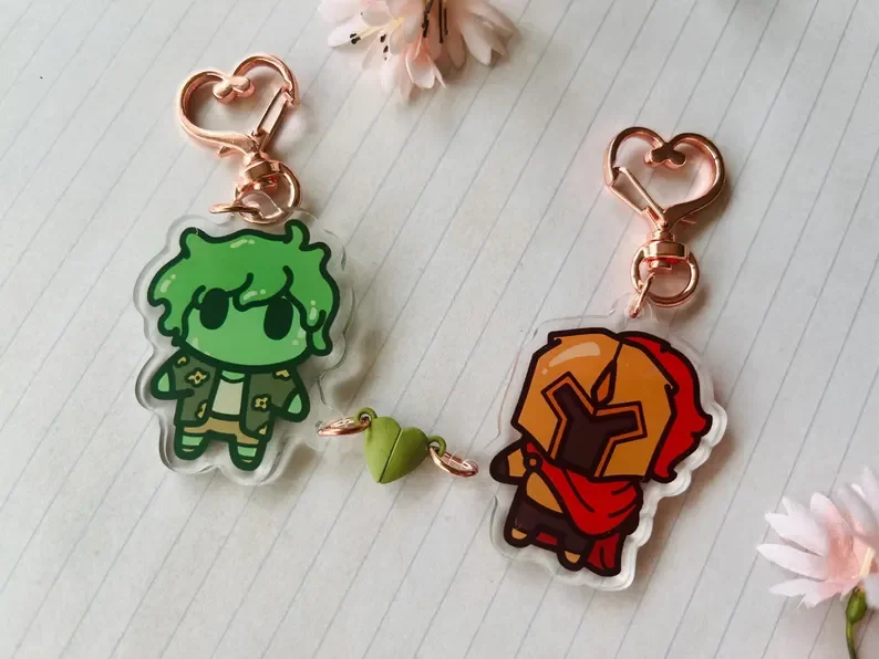 Avery & D3rlorde Derek Acrylic Keychains and Stickers, Chibi Character Bag Charm Fan Collectible Accessory Gift