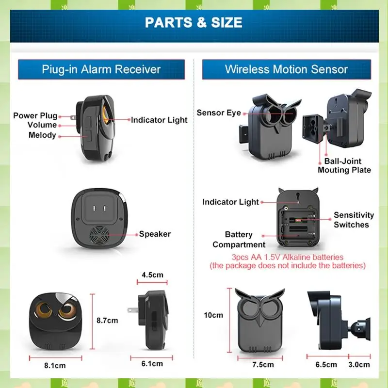 2025 Wireless Driveway Alarm 800 Meters Long Range Weatherproof Outdoor Motion Sensor&Detector Security Alert System,Wireless Dr