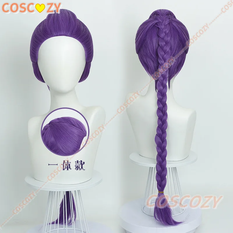 Kinder Kinder Cosplay Perücke Popstars Idol Lila Zopf Langes Haar 80 cm/110 cm Hitzebeständiges Faserhaar + Perückenkappe