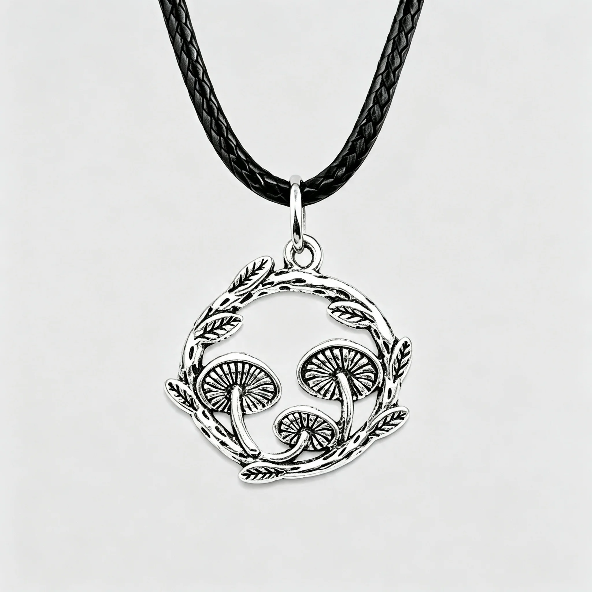 Mushroom Wreath Pendant Necklace Alloy Vintage Women Men Fashion Jewelry Autumn Daily Wear Party Trendy Accessory Gift
