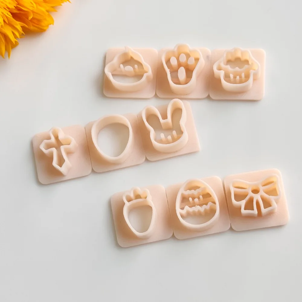 

10 шт., милый маленький кролик, бант, мини-мягкая керамическая керамика, резак для полимерной глины, дизайнерские DIY глиняные ювелирные изделия, серьги, подарочная форма для резки