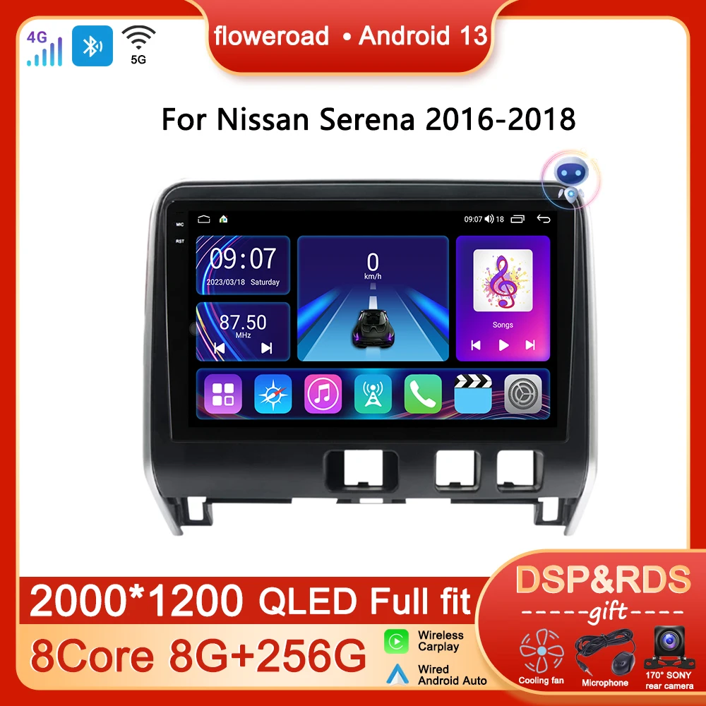 

Car Radio Multimedia Player Android For Nissan Serena 2016-2018 Navigation Stereo Carplay Auto GPS No 2DIN 2din Video Head 4G BT