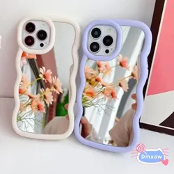 For infinix Zero 30 Note 40 Pro Hot 40 30i 10 9 11 Play 8 Camon 15 Air 12 Note 7 Lite Phone Case Make Up Mirror Wave Soft Cover