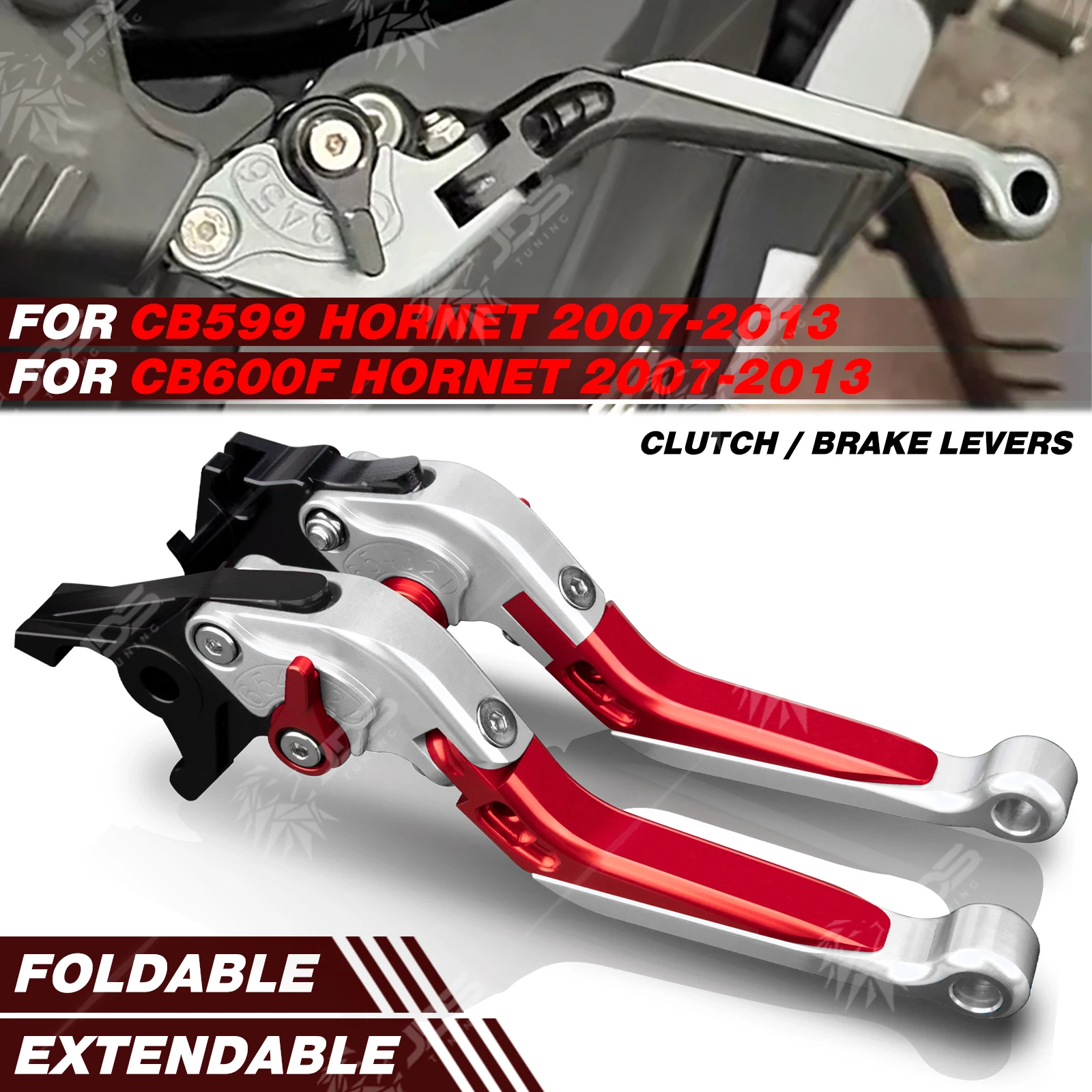 JDSTUNING For Honda CB599 HORNET/CB600F HORNET 2007-2013 Folding Clutch and Brake Lever Set  Adjustable Levers Accessories Parts