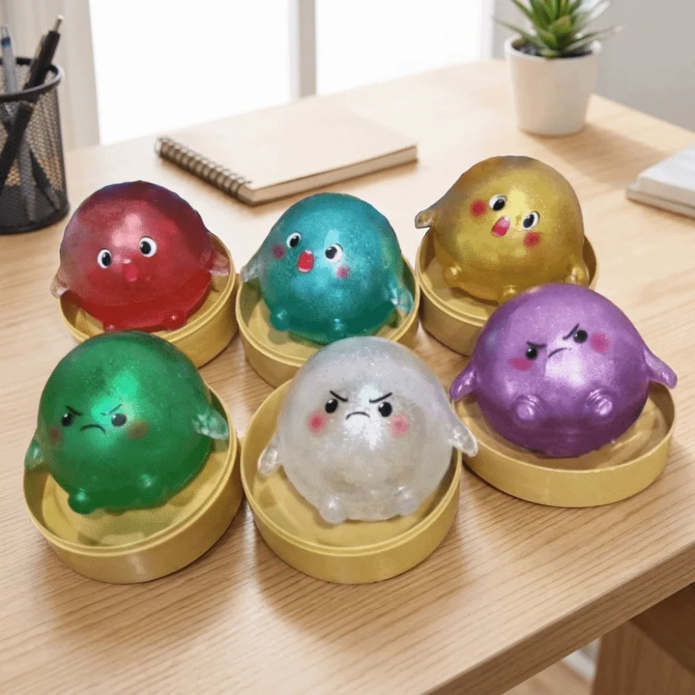 Fun Squeeze Stretchy Squeeze Popped Beads Stuffed Slow Rebound Glitter Squishy Round Random Color Pinching Fun Pinch