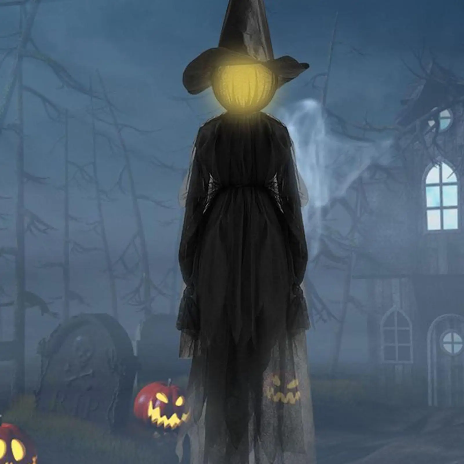 

Outdoor Witch Halloween Decorations Lighted Witches Garden Decor with Sound Halloween Scary Props for Porch Garden Lawn Patio