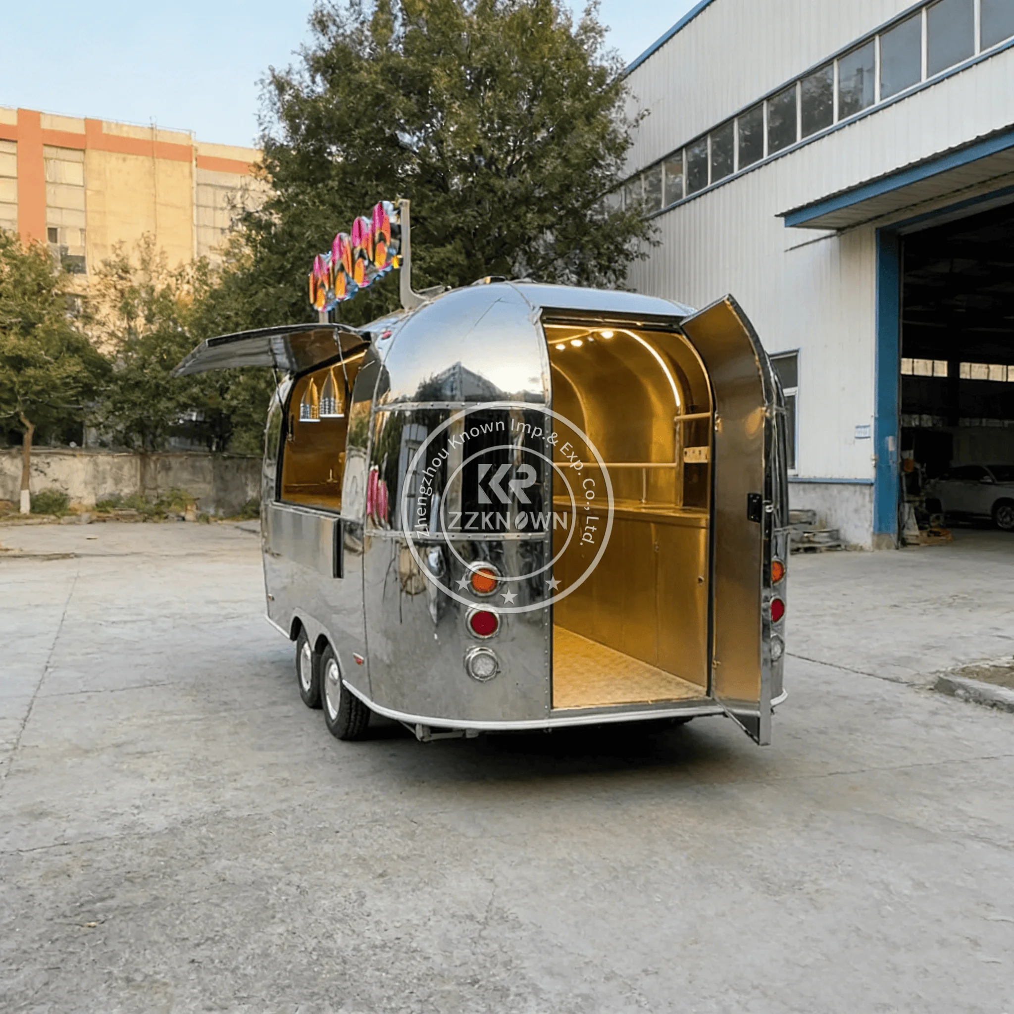 

Street Hot Dog Pizza Trailer Catering Truck Concession Mobile Fast Food Truck with Full Kitchen Custom Food Trailer for Sale