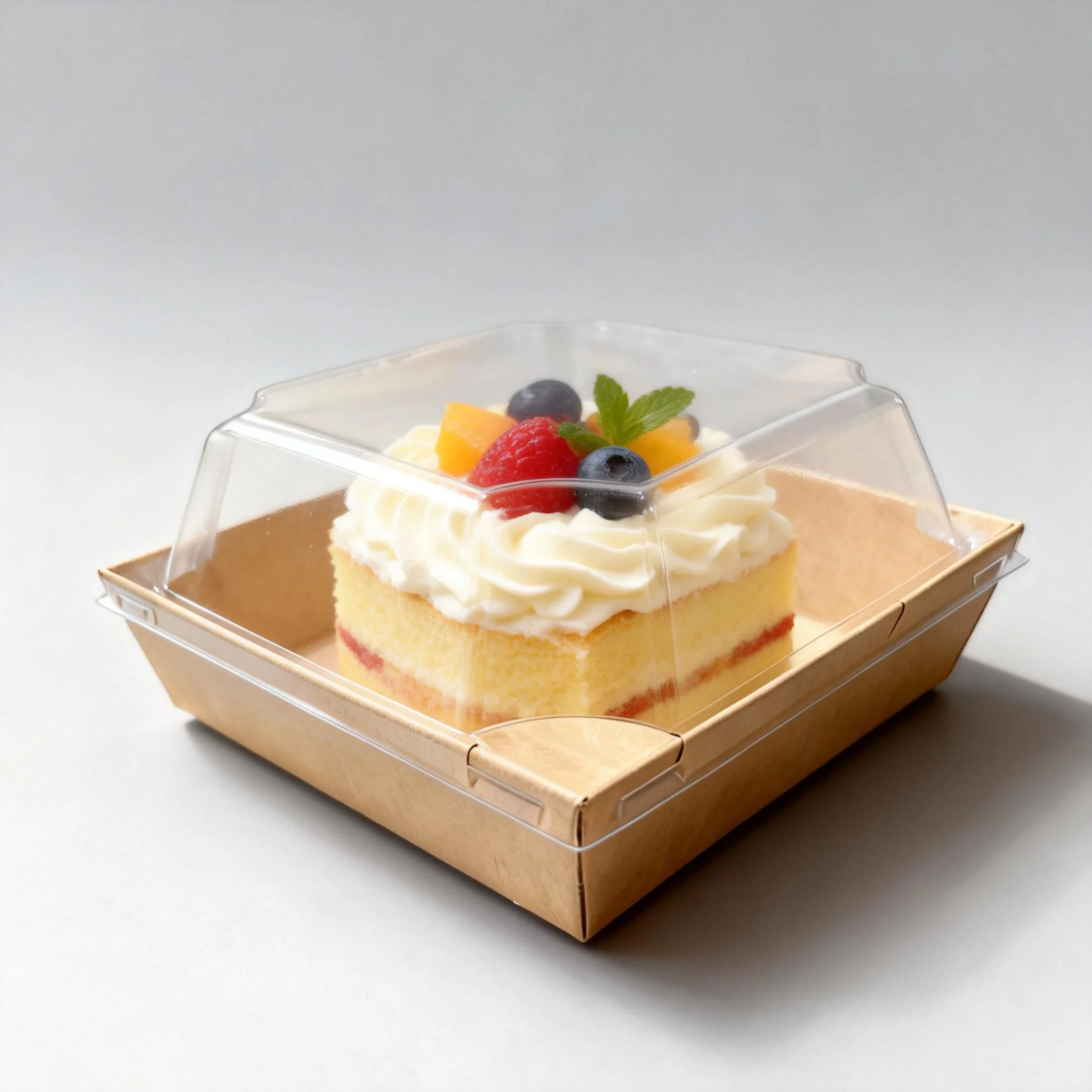 

Food grade biodegradable kraft paper transparent cover cake box, suitable for baking desserts and multiple scenarios
