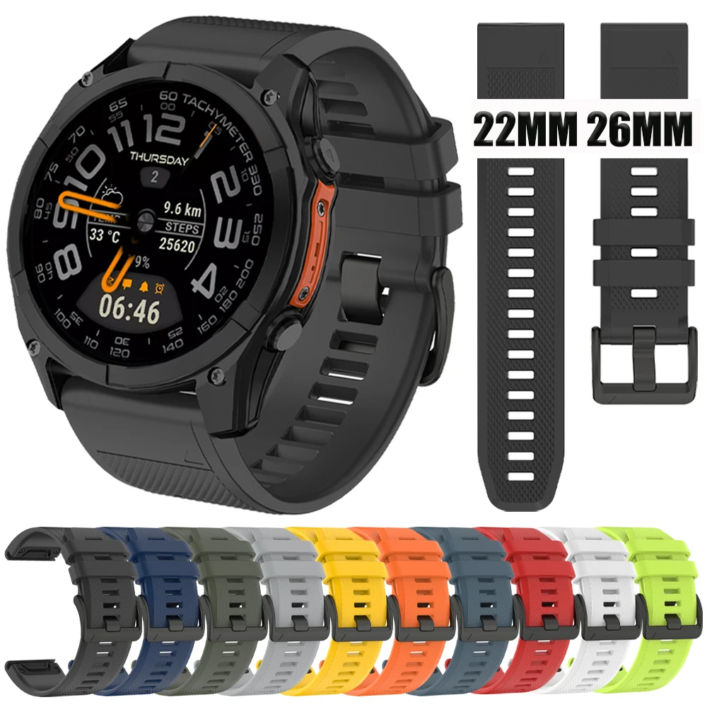22 26 mm Silikonarmband für Garmin Fenix 8 8Pro 7X 7 Pro Solar/6X 6 Sapphire 3 3HR Epix Gen 2 Fenix 5 5X Plus QuickFit-Armband