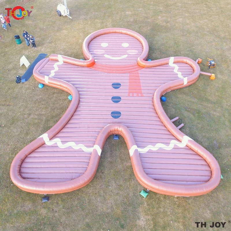 Giant inflatable Gingerbread jumping Mattress 6m outdoor jump pad PVC bouncing gym Pad