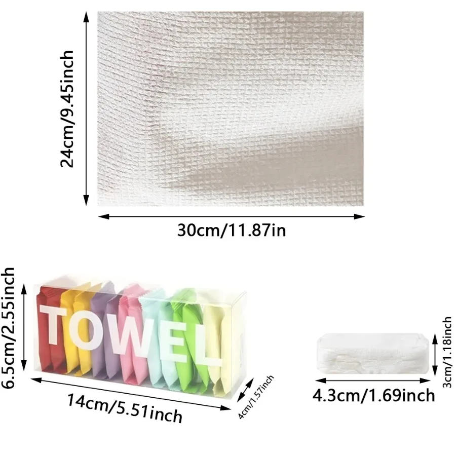 14PCS Compressed Face Towels, Portable Disposable Washcloths for Travel, Makeup Removal & Daily Cleansing - Image 2