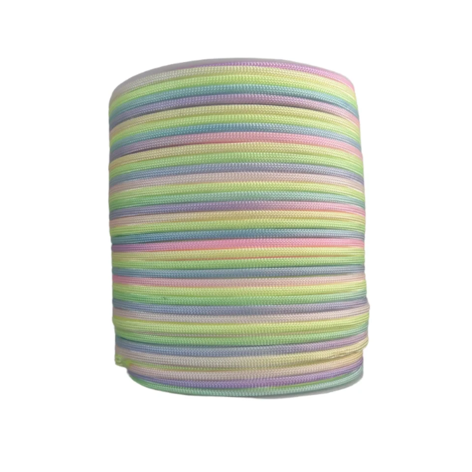 Zwei Farben einer 100-m-Rolle mit einem Durchmesser von 4 mm. Buntes siebenadriges Regenschirmseil, geeignet für handgewebte Armbänder und DIY-Webarten – Detail 6
