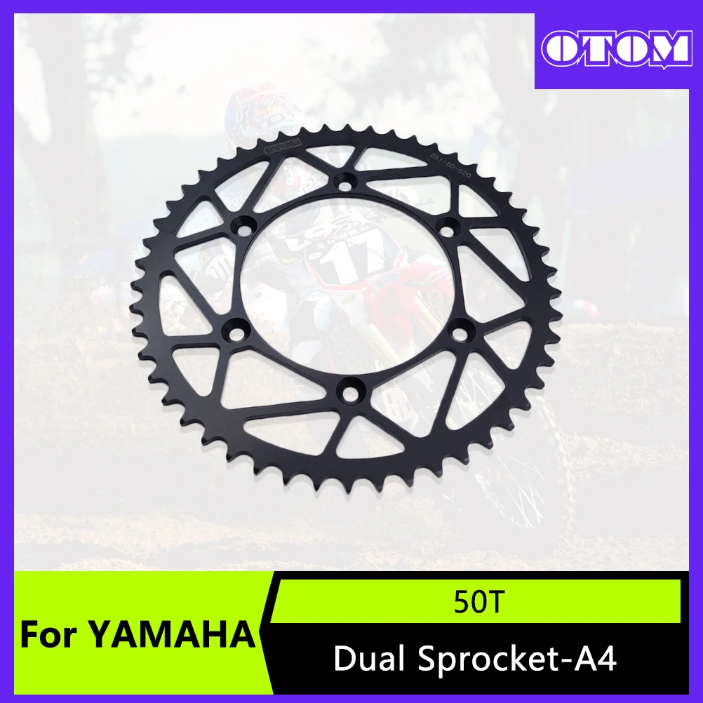 

OTOM For YAMAHA 50T Motorcycle Rear Sprocket 520 Chain Motocross Gear YZ125 YZ250 YZ250F YZ250FX YZ450F YZ450FX WR250F WR450F