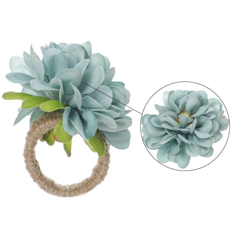 

6 Pieces Flower Shaped Napkin Holder Crafts for Centerpieces Festival Wedding Thanksgiving Home Kitchen Decor