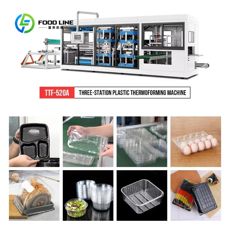 Customized Food Box Tray Machine PET PP PVC Material Touch Screen Control Water Cooling Plastic Food Box Thermoforming Machine