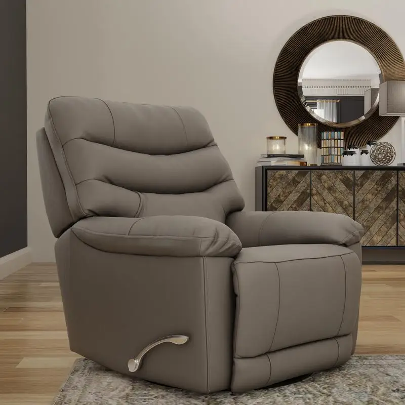 

Global Home Swivel Glider Recliner with Manual Footrest in Sky Color