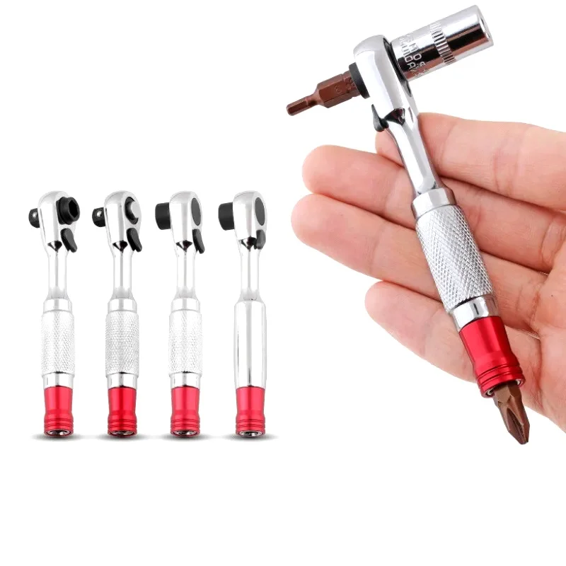 

1/4 Ratchet Double Head Fast Ratchet Wrench Double-Ended Mini Socket Wrench Set Bicycle Workshop Tool Hand Tools
