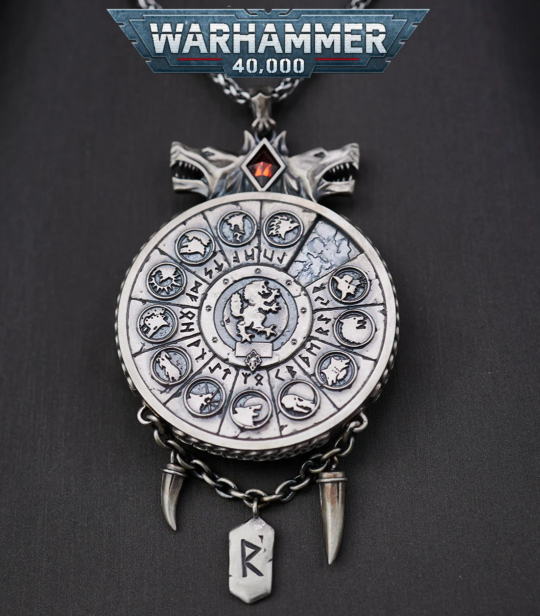 

Подвеска Warhammer 40K Vlka Fenryka Grand Annulus, Золотой космический волк, Starforged, Рождественский подарок