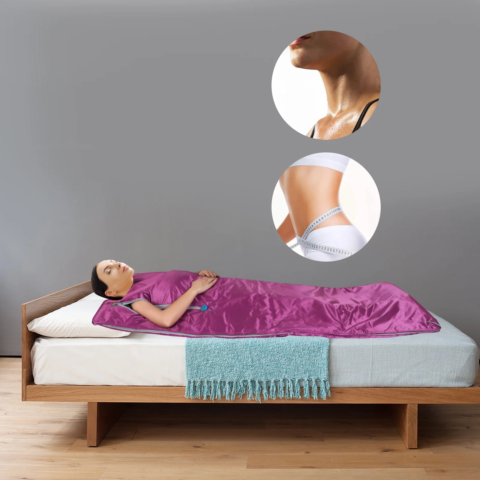 

Portable Sauna Blanket Zipper Design Relaxing Heating Sauna Blanket 35-80℃ for Home Spa Salon Body Relaxation