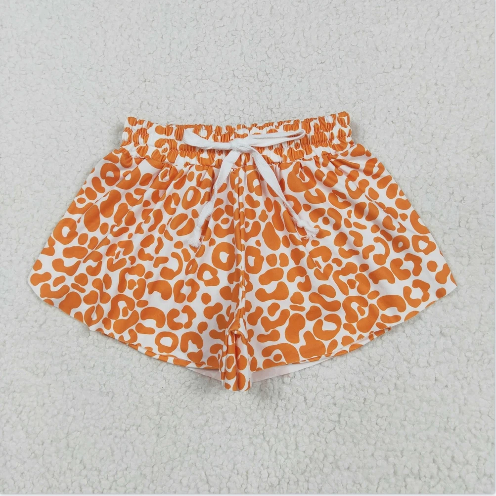 

Hot Sale Toddler Baby Girls Skirts Kids Clothes Children Clothing Boutique Orange Leopard Yoga With Under Shorts Skort Skirts