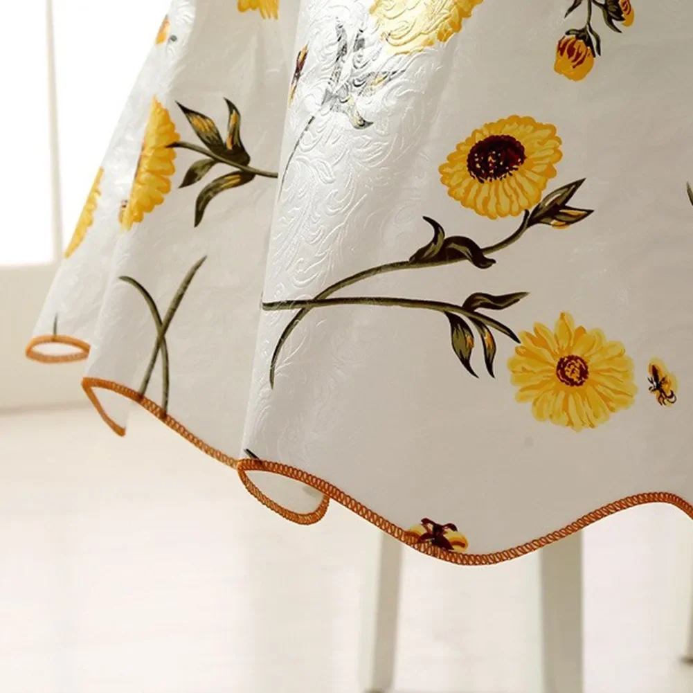 Round Table Cloth Table Cloths Round For 6 Seaters 4 Seaters Round Table Cover Waterproof, Oil Resistant, Washable Tablecloth