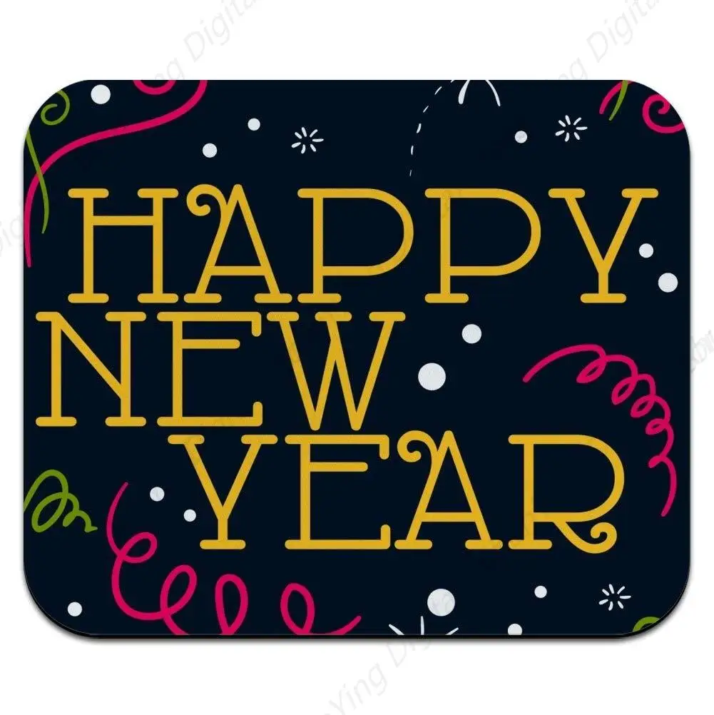 

Happy New Year Convenient Mouse Pad With Anti Slip Rubber Suitable For Gaming Office Laptop Mouse Pad 25*30cm