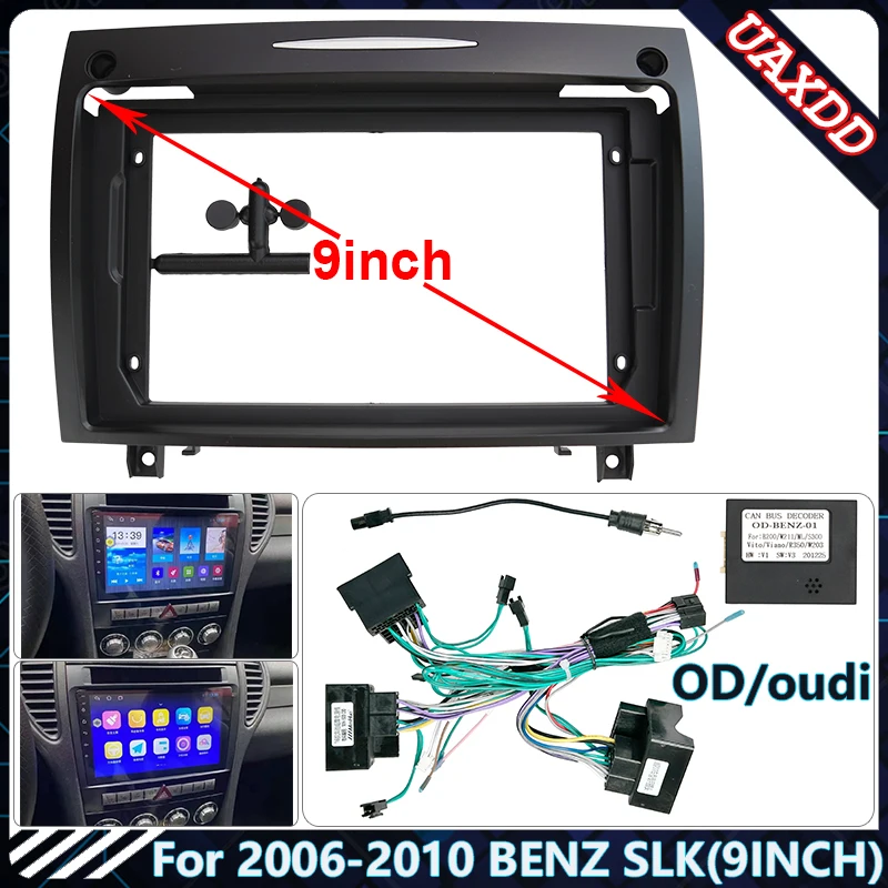 For 2006-2010 BENZ SLK 9INCH DVD Stereo audio screen multimedia video CD player MP3 MP5 CD cables Harness frame