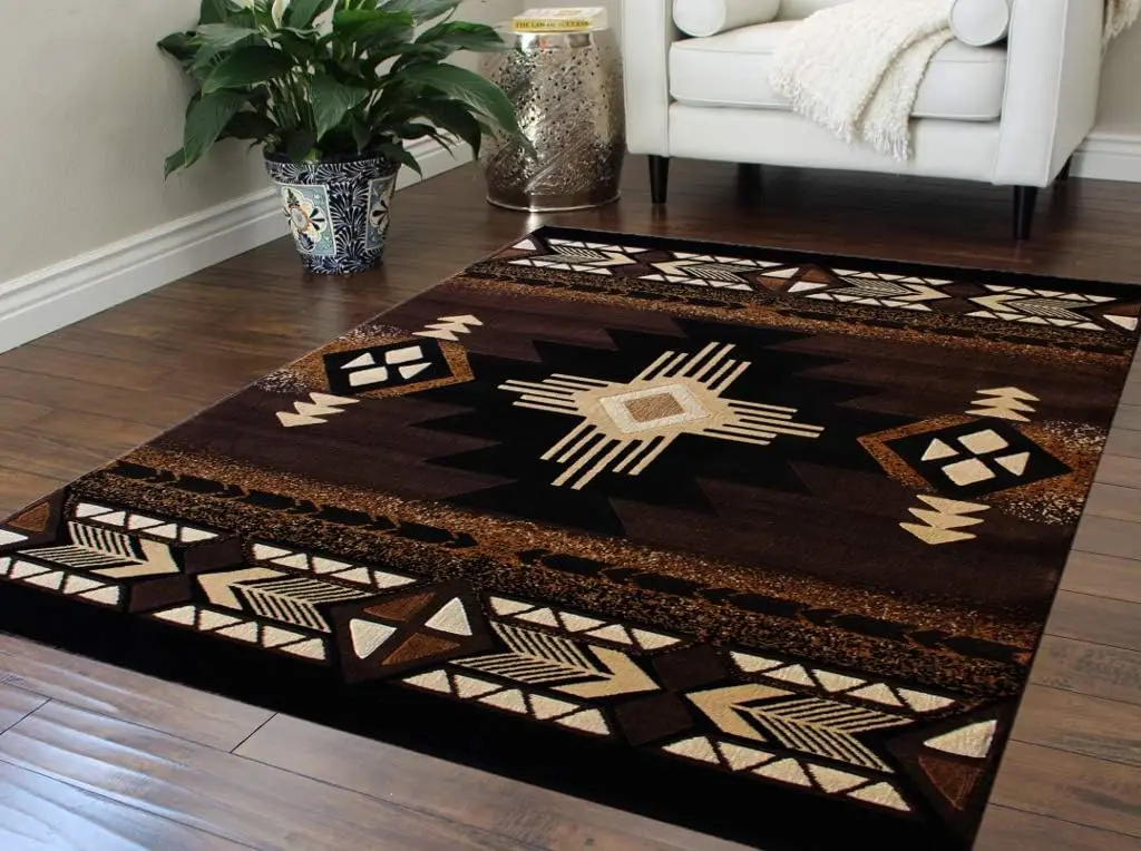 Comfort Corner South West Area Rug 5 Feet X 7 Feet Chocolate Design