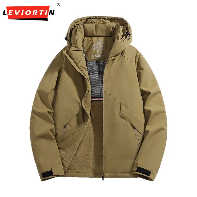 Men's winter fashion versatile outdoor hooded casual loose heating inner layer thick cold resistant cotton coat cotton jacket