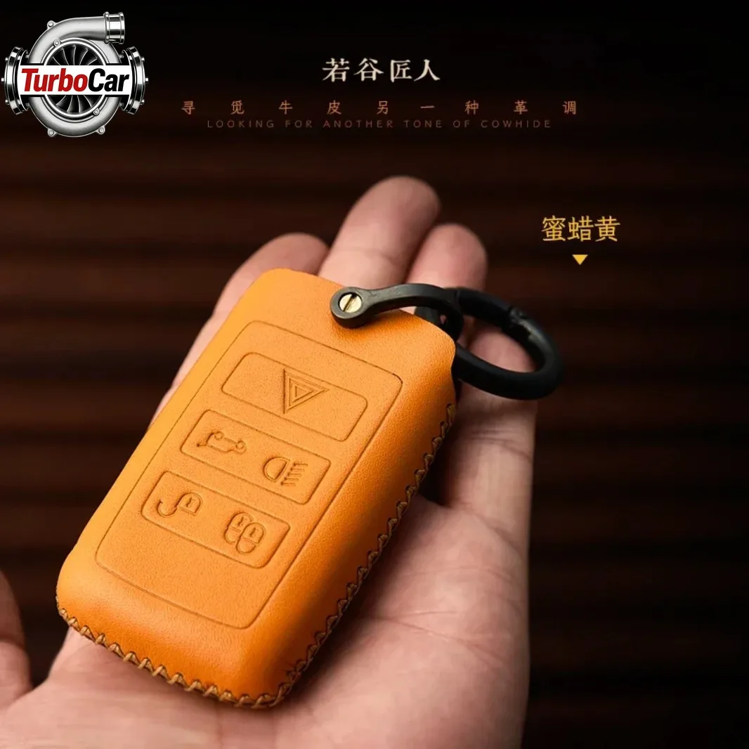 

For Land Rover Defender Discovery 5 Freelander 2 Range Rover Evoque Sport Premium Cowhide Car Key Case Protector