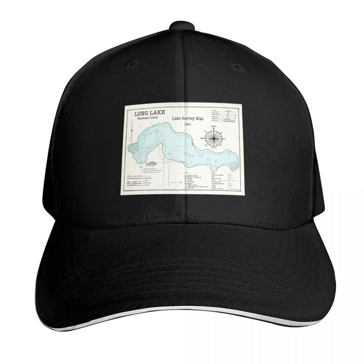 

Long Lake WI Waushara County Baseball Cap sun caps Golf Golf Hat Man Woman Men's