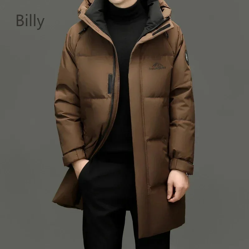 Hooded Men's Winter Long Down Jacket Unisex Padded Male Brand Duck Padding Coats Casual Man Sack